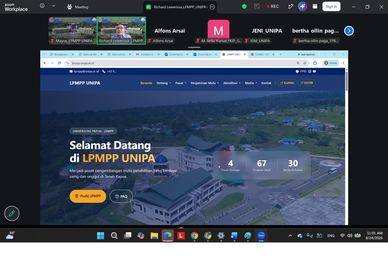 LPMPP Universitas Papua Gelar Penyamaan Persepsi Monev Awal Pembelajaran Semester Gasal 2026/2027